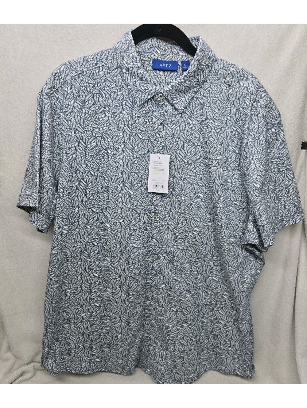 Apt 9 Men's XL Short Sleeve Button Up Short Sleeve Shirt 100% Cotton Stretch